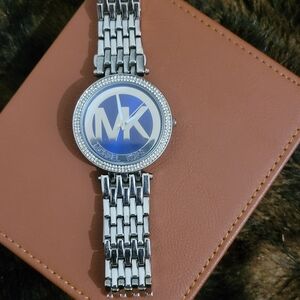 Michael Kors Silver and Blue Women's Watch